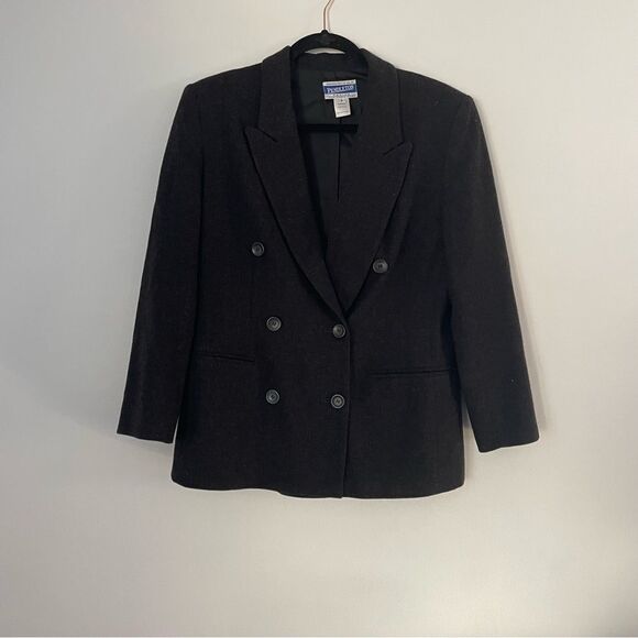 Pendleton suit womens 2 piece 100% wool blazer skirt heathered grey suit size 8 - Picture 6 of 16